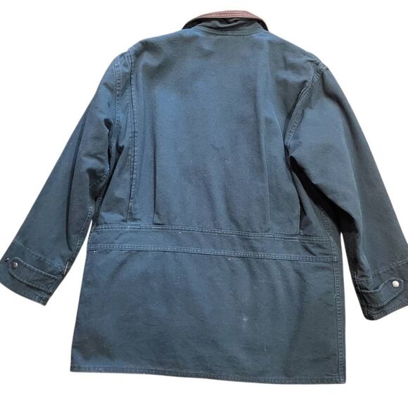 Vintage 90s Woolrich Coat Women's Large Green Canvas Barn Chore Blanket Lined - Picture 2 of 6